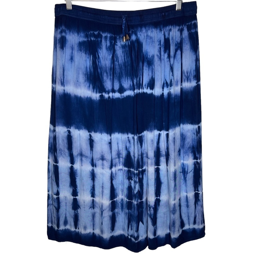 Chances Blue Tie-Dye Maxi Skirt Size 3X Comfort Waistband Soft Stretchy Pull On